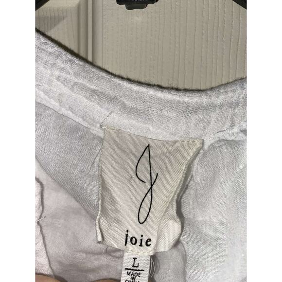 Joie Peasant V Neckline Gauze Cotton White Women's Dress M Boho MIDI A000004 - Picture 11 of 12